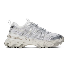 White & Silver Paneled Sneakers