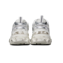 White & Silver Paneled Sneakers